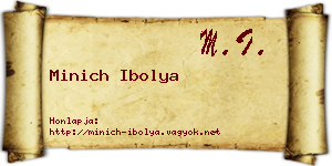 Minich Ibolya névjegykártya